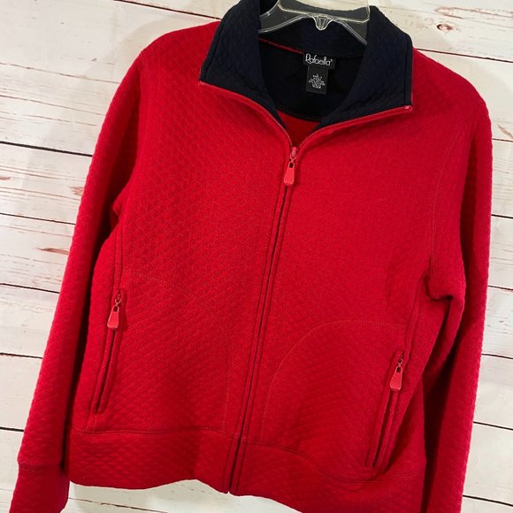 Rafaella Red & Blue Quilted Long Sleeve Zip Front Jacket NWOT Women's Size Large - Picture 4 of 11